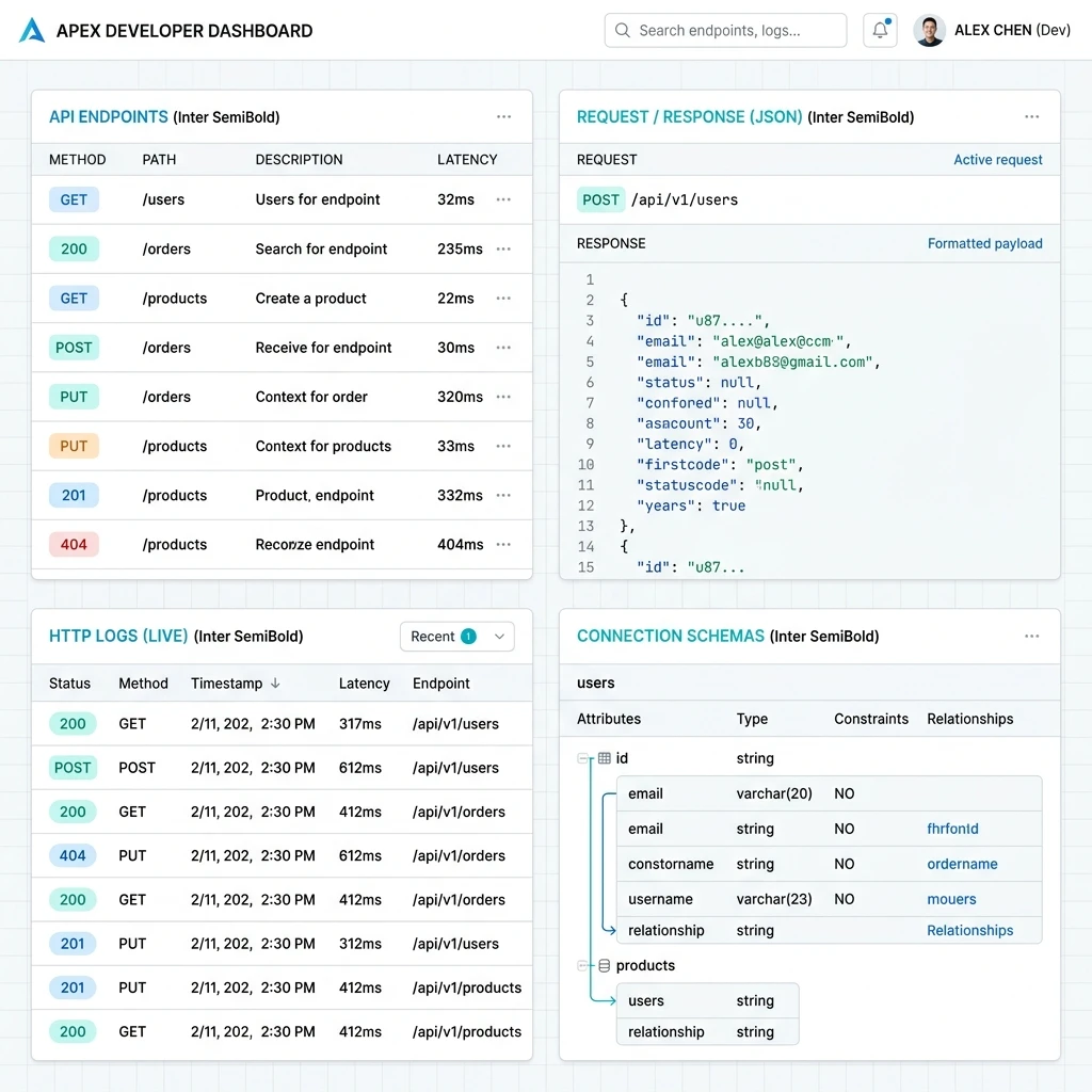 APIs & Integrations Mockup